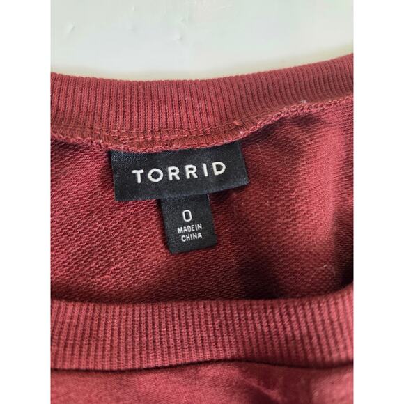 Torrid Burnt Orange Top Eyelet Lace Size 0/12 Elastic Waist - Picture 5 of 6